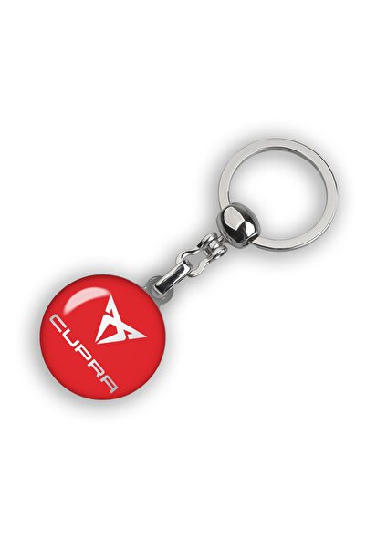 Modül Breloc cu logo-ul Seat Cupra roșu imprimat prin picurare, cromat, de în...