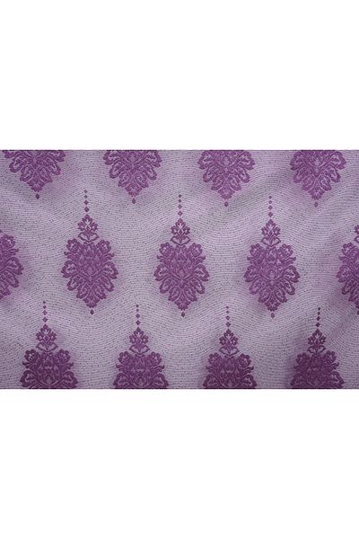 AKÇA TEKSTİL Pointed Damaks Model Purple Color Single Wing Pleated Background Curtain 75*260 Cm