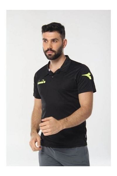 Diadora Μπλουζάκι Nacce Black Polo Collar - 1tsr06-μαύρο