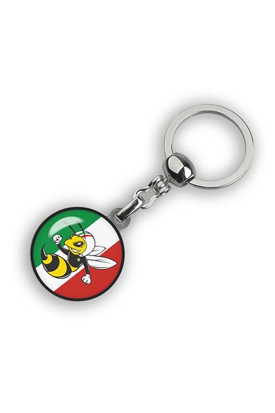 Modül Round Vespa Bee Keychain Italian Flag