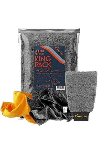 SmartBee Kingpack Mikrofiber Oto Yıkama Paketi – Antrasit