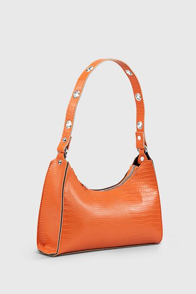 Housebags Geantă baghetă Lizard Orange pentru femei 195