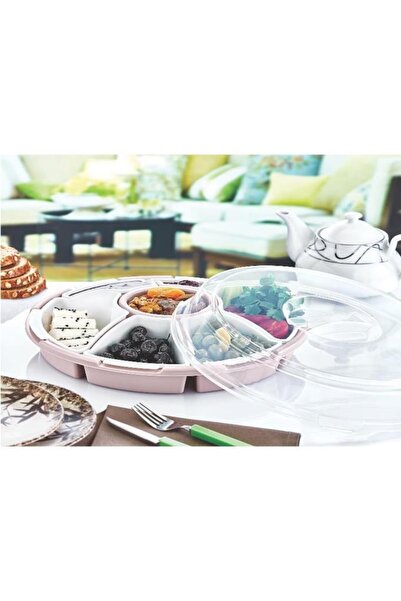 abnturk Lilyum 1.kalite Sağlıklı Plastikten Tepsili, 7 Bölmeli Kahvaltı Ve Çe...