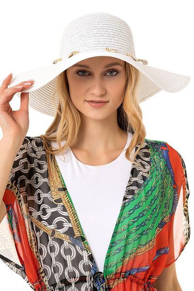 Saria Moda Sea Shell Wide Straw Hat