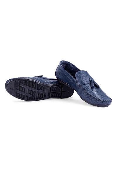 Ducavelli Noble Γνήσιο Δερμάτινο Ανδρικά Παπούτσια Casual, Rok Loafer Shoes Navy Blue
