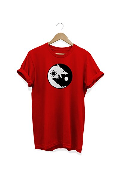 WİDİ Jin Jang Štampano Crveno T-shirt