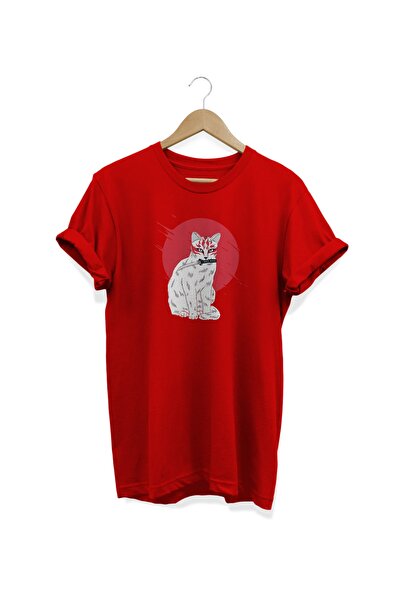 WİDİ mačka Štampano crvena T-shirt