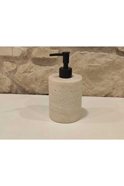 Polen Stone Dozator de săpun lichid din piatră naturală Travertin Flat croial...