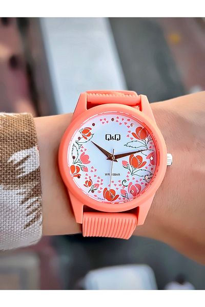 Q&Q Unisex Wristwatch Silicone Cord Waterproof Teenager Watch Sports Model