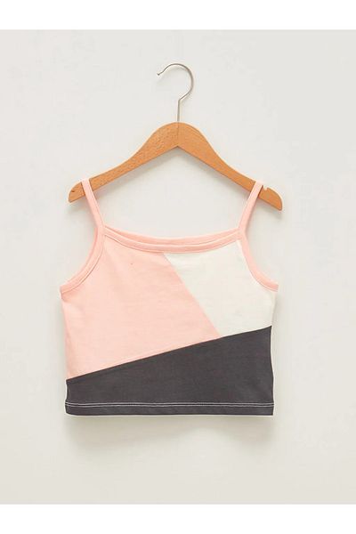 LC Waikiki Square Collar Color Blocked Strap Cotton Girl's Athlete