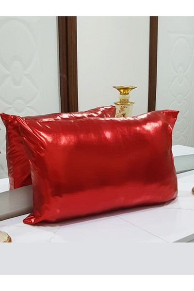 Körfez Kırlent Lame Fabric Throw Pillow Cover Red 35x55cm