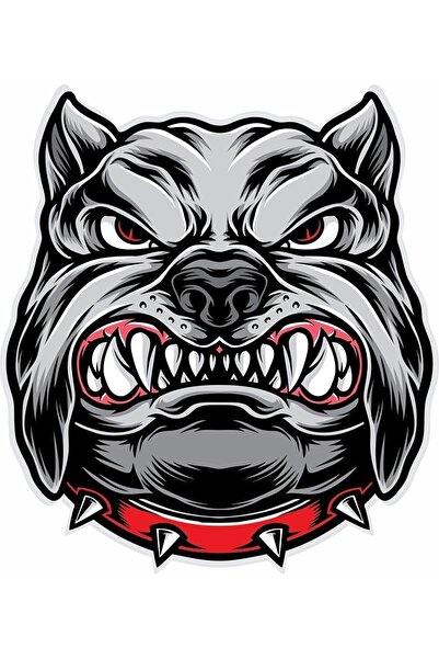 MegaSticker غاضب بولدوج 15x15 سم خوذة دراجة نارية كمبيوتر محمول وملصق سيارة