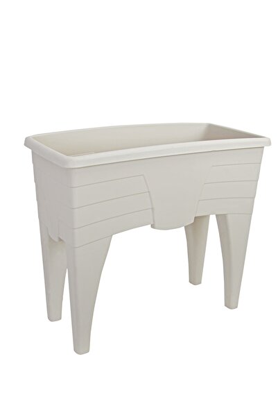 SERİNOVA Ab02 Ayaklı Bahçe Saksı 76cm, 60 Litre Kirlibeyaz