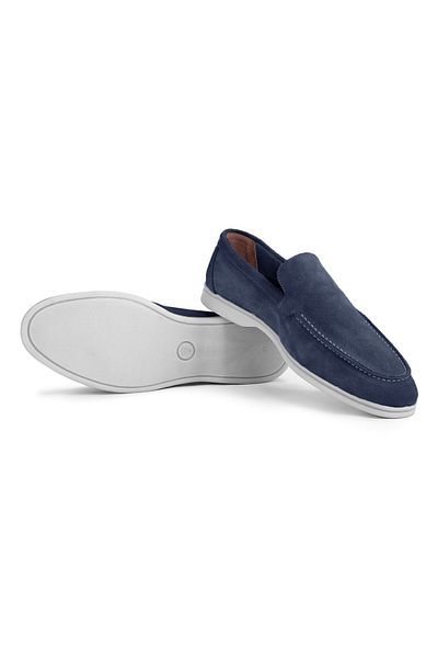 Ducavelli Facile Suede Γνήσιο Δέρμα Ανδρικά Παπούτσια Loafer Παπούτσια Navy Blue