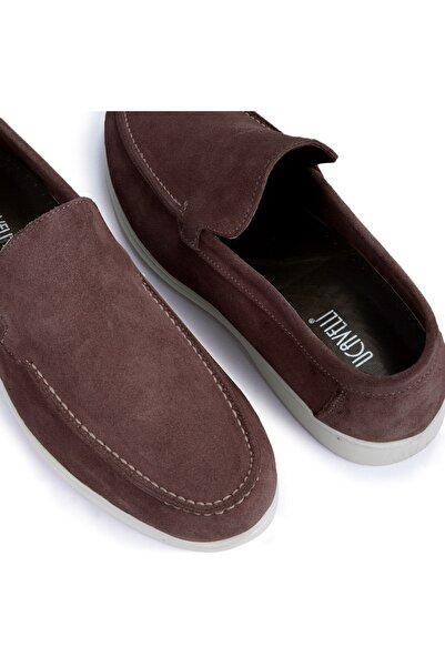Ducavelli Facile Süet Hakiki Deri Erkek Günlük Ayakkabı Loafer Ayakkabı Kahverengi