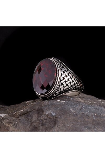 Tesbihsepetim Hasır Model Zirkon Taşlı 925 Ayar Gümüş Erek Yüzük