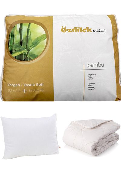Özdilek Bamboo Pillow Quilt Set Single 155x215 White