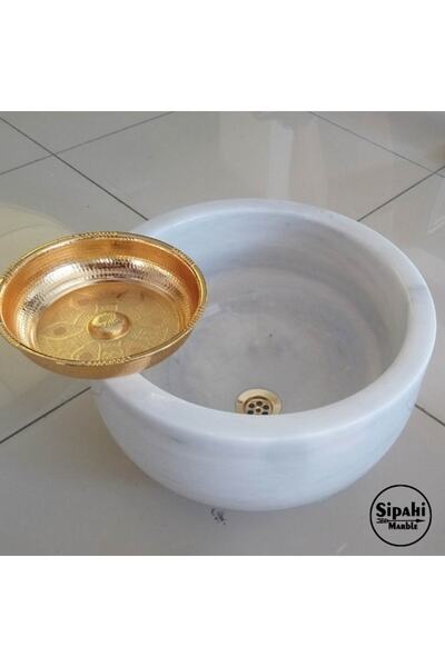Genel Markalar Afyon Beyaz Mermer Özel Tasarım Kulaksız Kurna