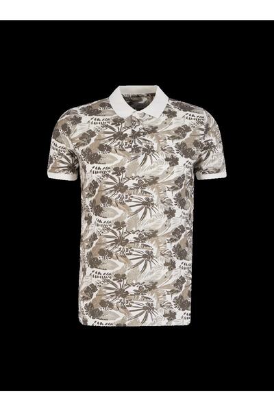 Lee Cooper Joseph Men's 100% Cotton Polo Neck Pique T-Shirt Off-White