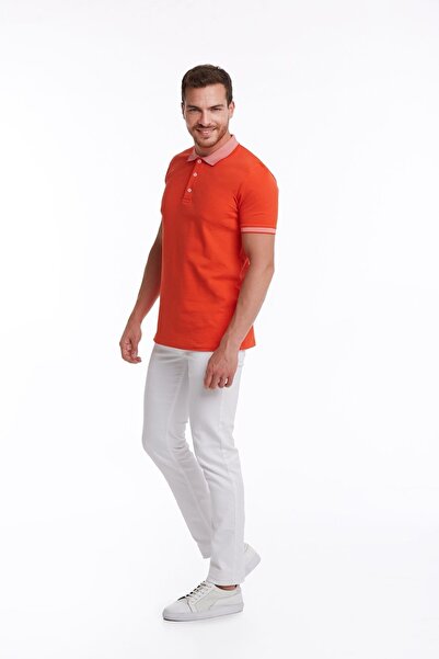 Hatemoğlu Ανδρικό μπλουζάκι με λαιμόκοψη με λαιμόκοψη από 100% βαμβάκι με κανονική εφαρμογή