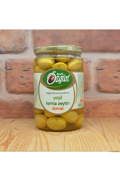 ÖZGÜN ZEYTİN & ZEYTİNYAĞI Yeşil Kırma Zeytin Domat 650 gr