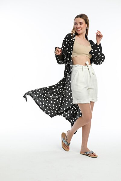 Pitti Black Polka Dot Kimono 60350