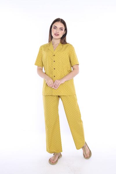 Sonne's Fera By Women's 100% Cotton Poplin Shirt Pants Shorts 3-Piece Pajamas Set