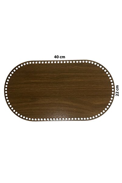 aladepo Ahşap Sepet Tepsi Tabanı 40x22 Cm Oval Ceviz Çift Yüz 3mm Mdf