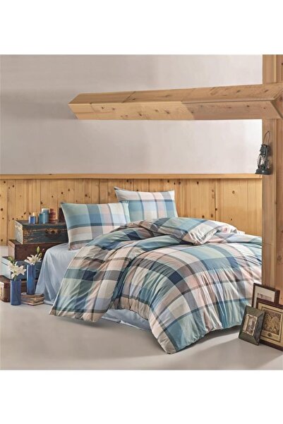 Taç Kristal Ranforce Çift Kişilik Nevresim Takımı Pamir Turkuaz