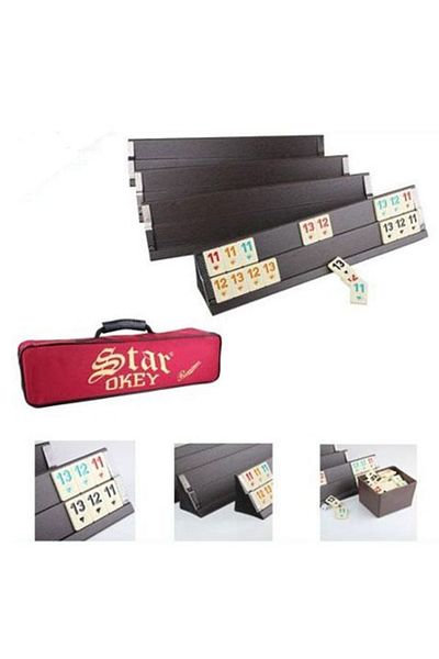 Star Oyun Aletleri Light Color Star Premium Okey Set with Bag Premium Wooden Okey Set