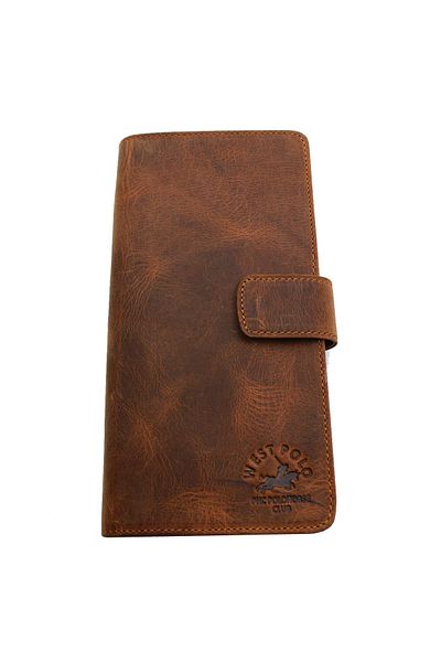 Fiyaka Wp-2746 Θήκη τηλεφώνου για μακρύ πορτοφόλι Tan Antique Leather