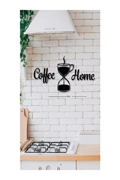 10kdekor 10k Dekor Siyah Coffee Time (KAHVE ZAMANI) Yazısı Mutfak Tablo Süsü