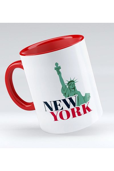 Bk Gift هدية كوب أحمر بتصميم نيويورك - موديل 1