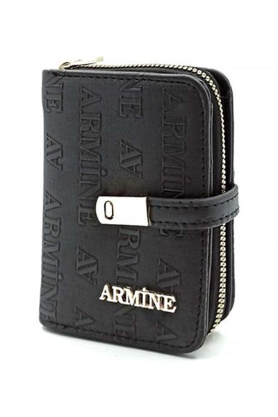 Armine C 01 Women's Laser Printed Small Size Hand Wallet - Black - One Size