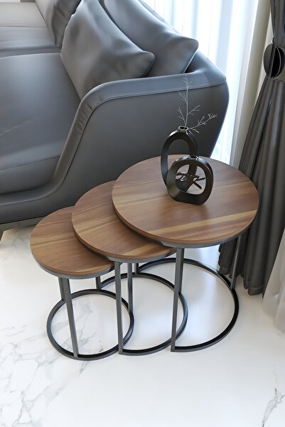 usta mekan Usta Zigon Sehpa Siyah Ayak Ahşap Tabla A