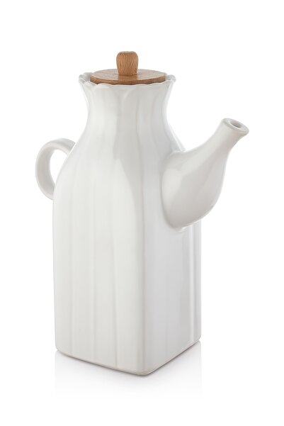 İLİVA 1 Lt Luxury White Oil Pot - Vinegar and Sauce Bowl Set