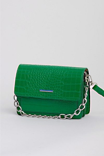 Çantacımstore Γυναικεία τσάντα ώμου με κροκόδειλο μοτίβο Πράσινη