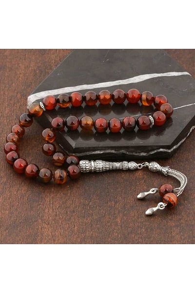 BESKAR ?naturalstone Metal Tassel Agate Stone Tasbih