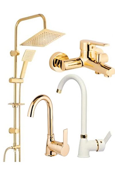 ARMİLLA ARMATÜR Altın Renk Robot Duş Sistemi Mutfak Eviye Banyo Ve Lavabo Mus...