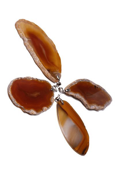 Tesbih Atölyesi Certified Silver Apparatus Natural Red Yemen Agate Stone Plate Necklace