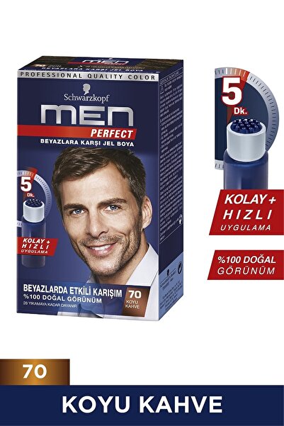 Schwarzkopf Men Perfect Anında Beyaz Kapatan 70 Koyu Kahve