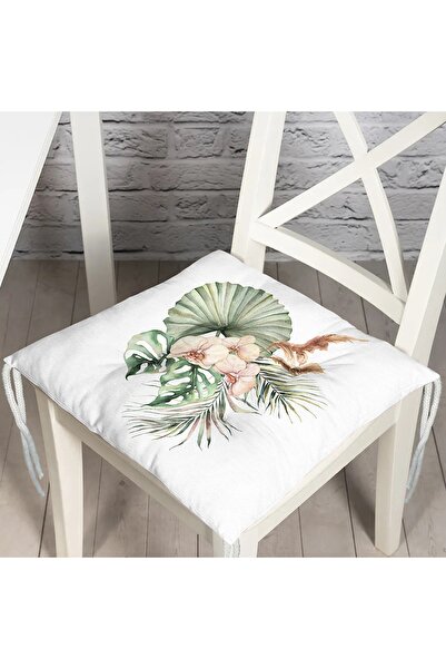 Nish & Royal Egzotik Yaprak Tasarımlı Dijital Baskılı Modern Pofidik Sandalye...