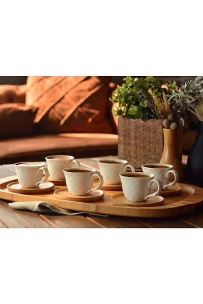Ünsal Showroom Bambum Flo 6-Person Coffee Cup Set B2773