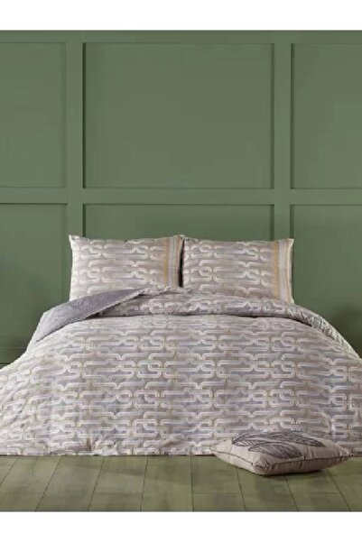 Doqu Home طقم غطاء لحاف من الساتان باللون الرمادي - مزدوج