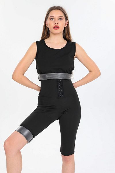 FİT1BEDEN Θερμική σάουνα Unisex σορτς και μονόκλινο κοστούμι συσφιγκτικό αδυνάτισμα με αγκράφα