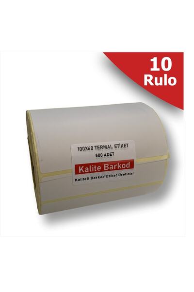 Kalite Barkod Etichetă termică 100x60 |   10 role de etichete cu coduri de bare