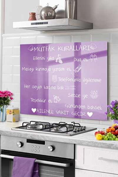 Olinpa Premium Mutfak Cam Ocak Arkası Koruyucu Tezgah Ankastre Arkası Koruyuc...