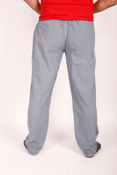 FATELLA Unisex Raw Cloth Summer Comfortable Elastic Waist Corded Linen Look Cotton Trousers