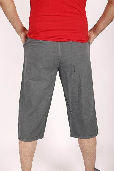 nacar çarşı Unısex Keten Kumaş Ham Bez Yazlık Rahat Bermuda Kapri