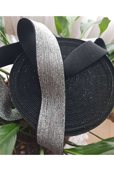 İMREN AKSESUAR 3 εκ. Γκρι γκλίτερ μαύρο λάστιχο πόδι, μέσης και πόδι, 1 συσκε...